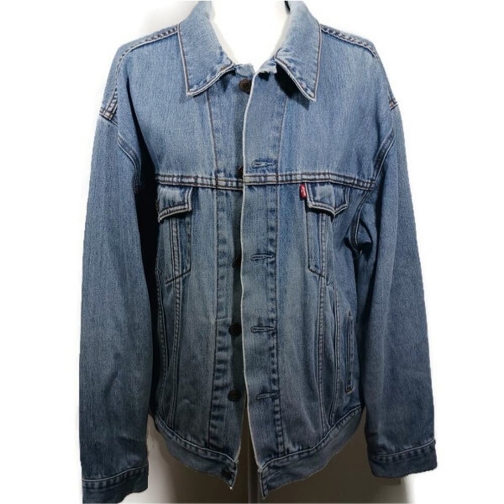 Levi Vintage Trucker Jean Jacket GUC  Size XL    W42 - Picture 6 of 9